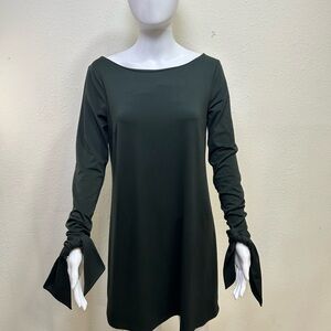 Susana Monaco Dark Green Long Sleeve Dress